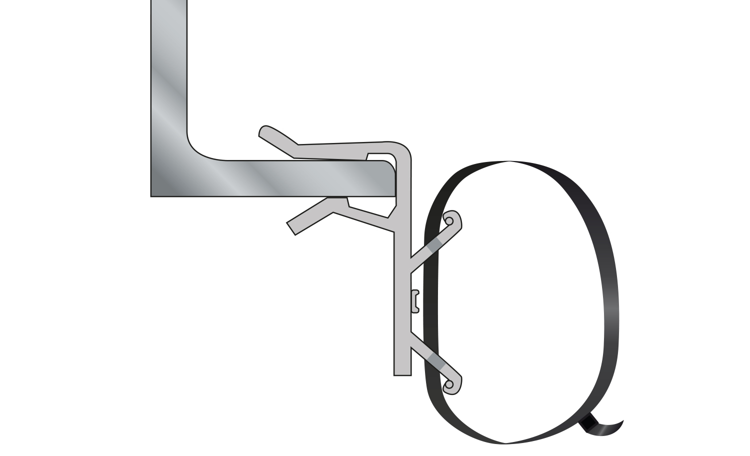 Abrazadera de soporte CBR con brida para cables para la conducción de cables
