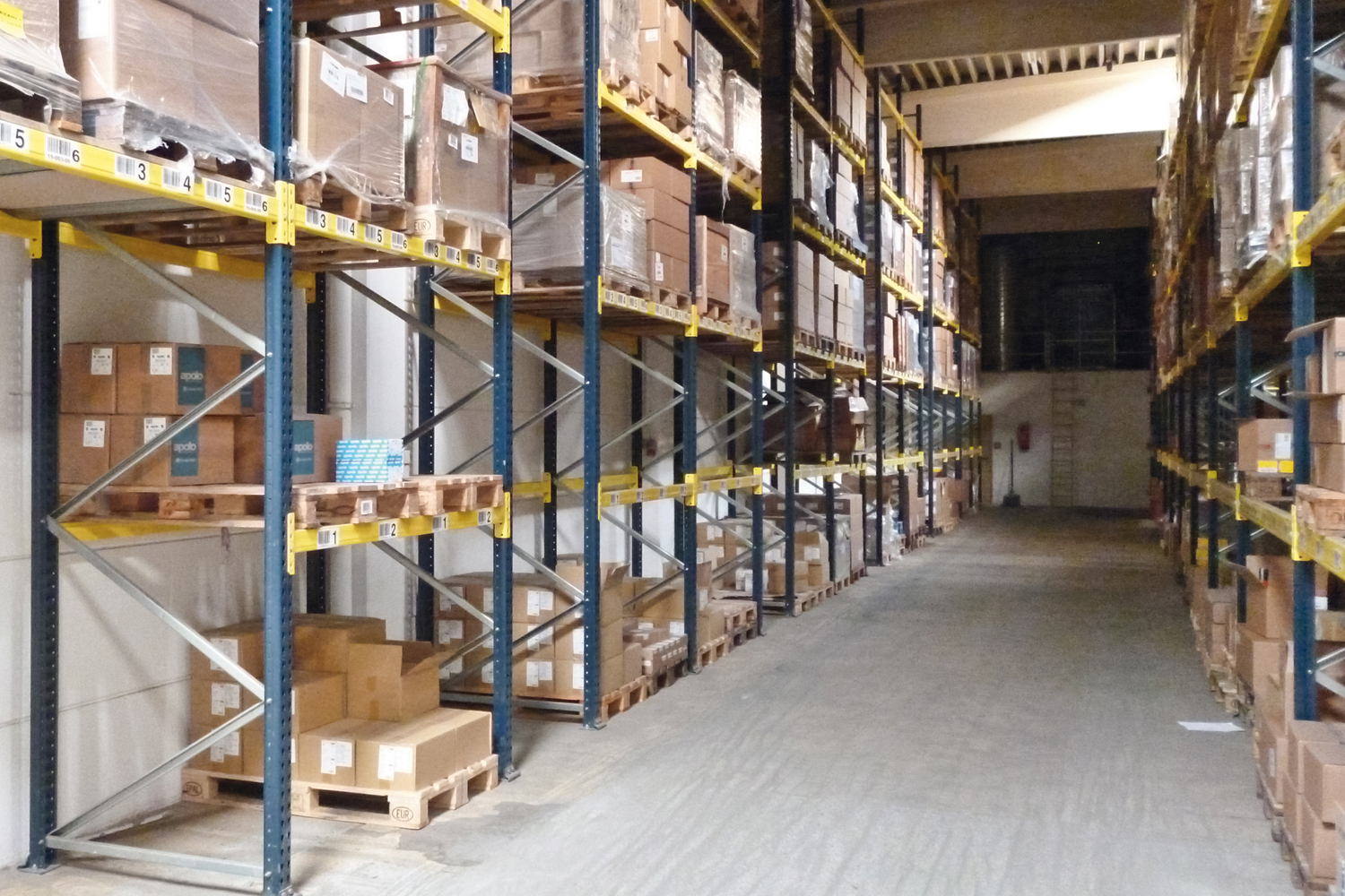 Imagen de aplicación del anclaje de perno BAP: estanterías de almacén