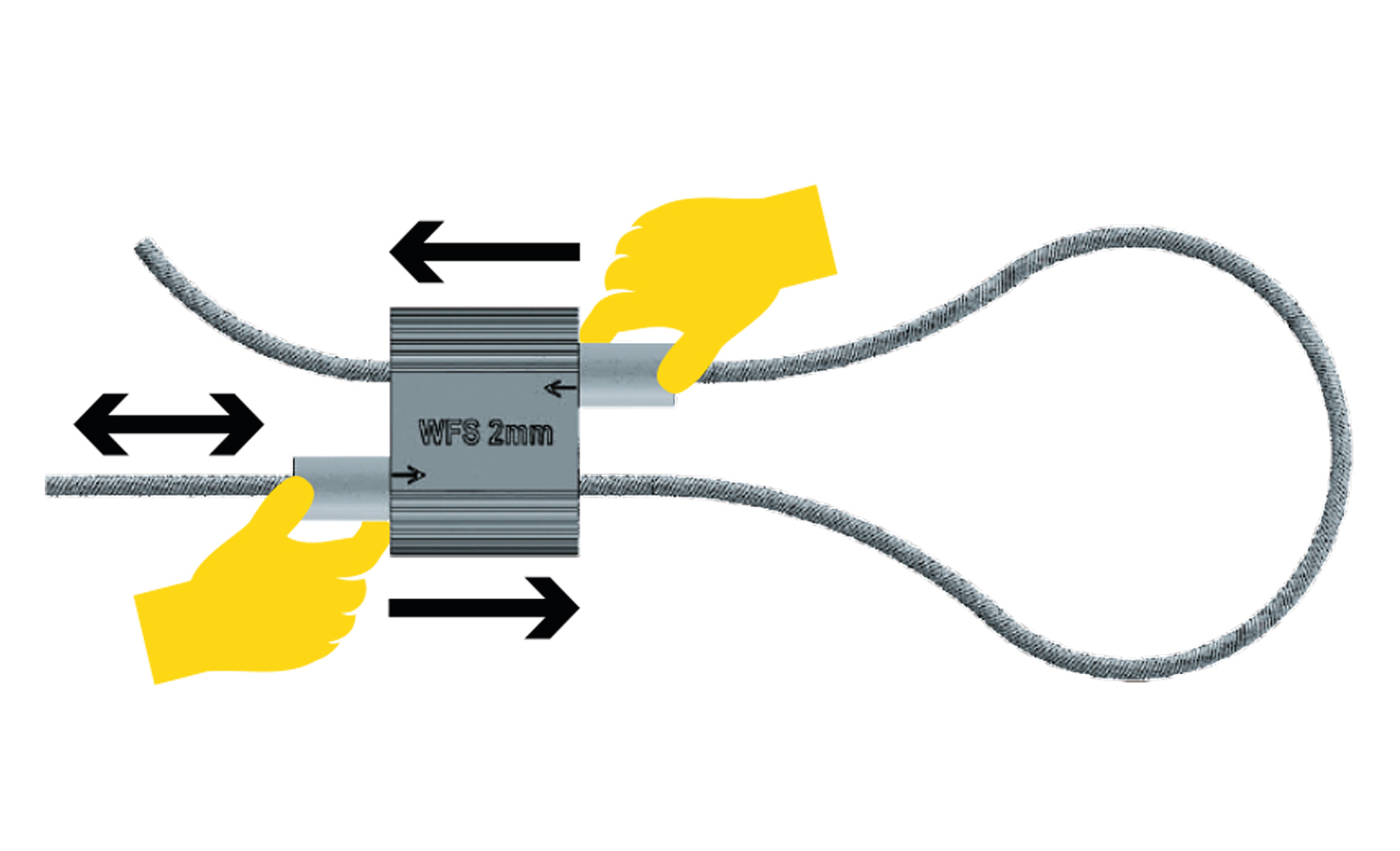 PASO 3: Tensa el cable para fijar la aplicación.