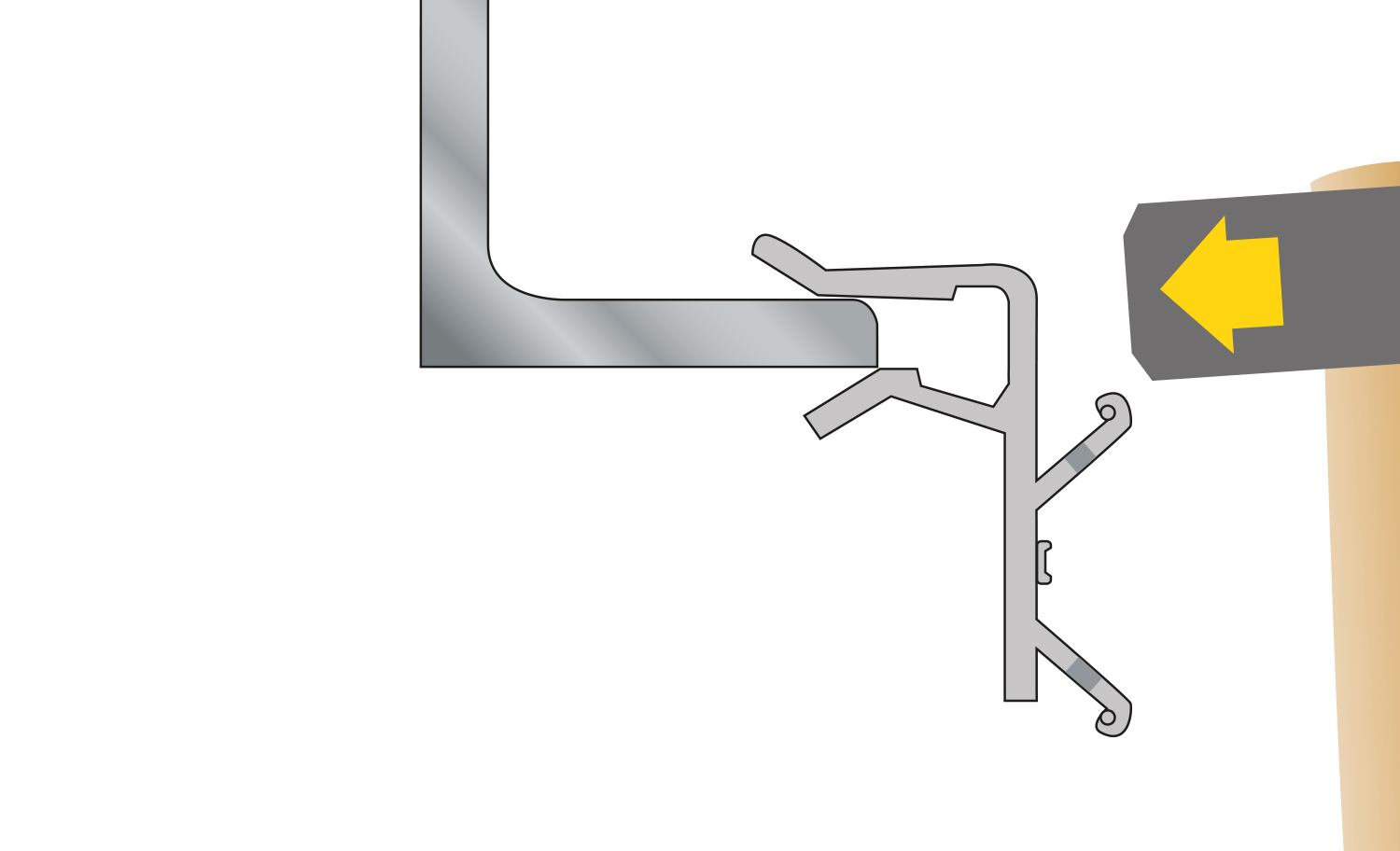 Instrucción de montaje paso a paso para la abrazadera de soporte CBR – Fijación