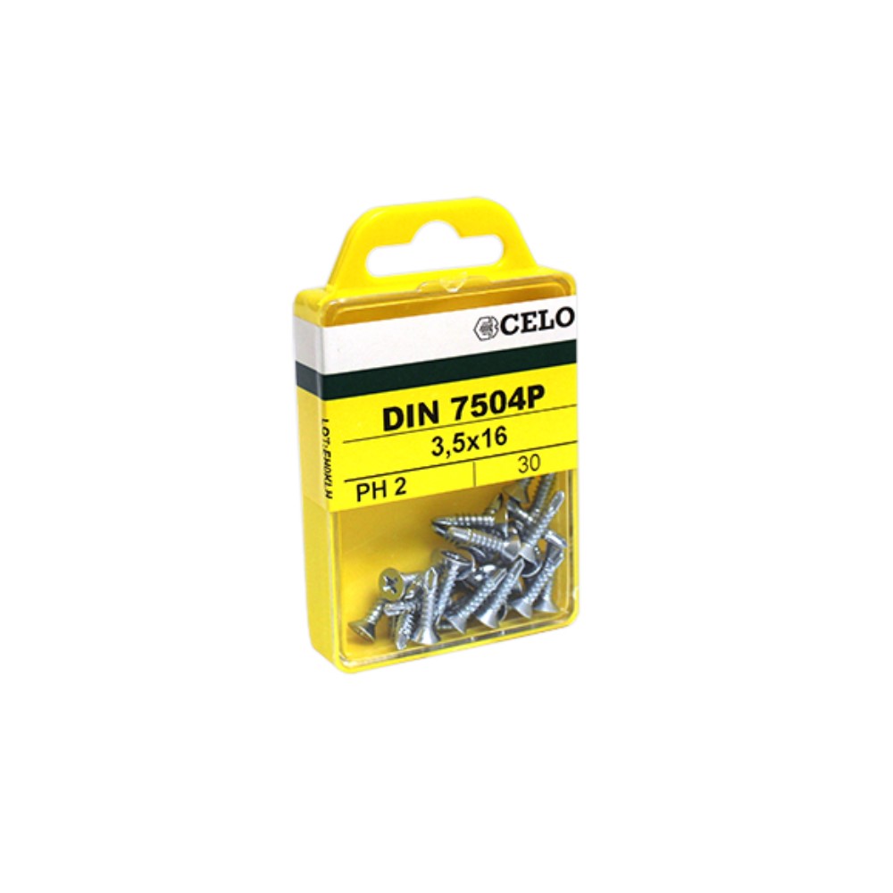 Blister con tornillos punta broca DIN 7504P 3,5x16