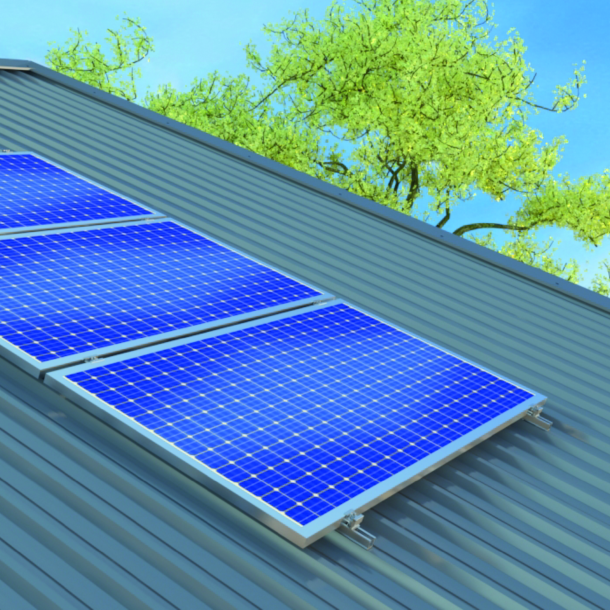 Instalación coplanar de paneles solares sobre cubierta metálica