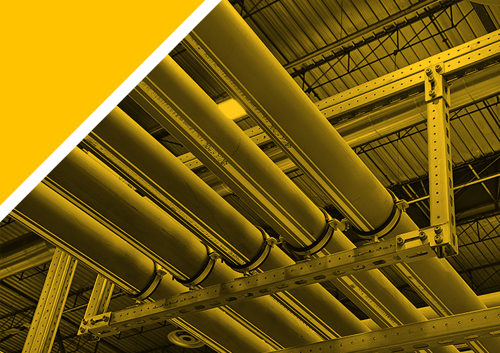 Sistema de soportación para tuberías de agua instalado con el sistema Fast Assembly Strut de CELO-Mobile