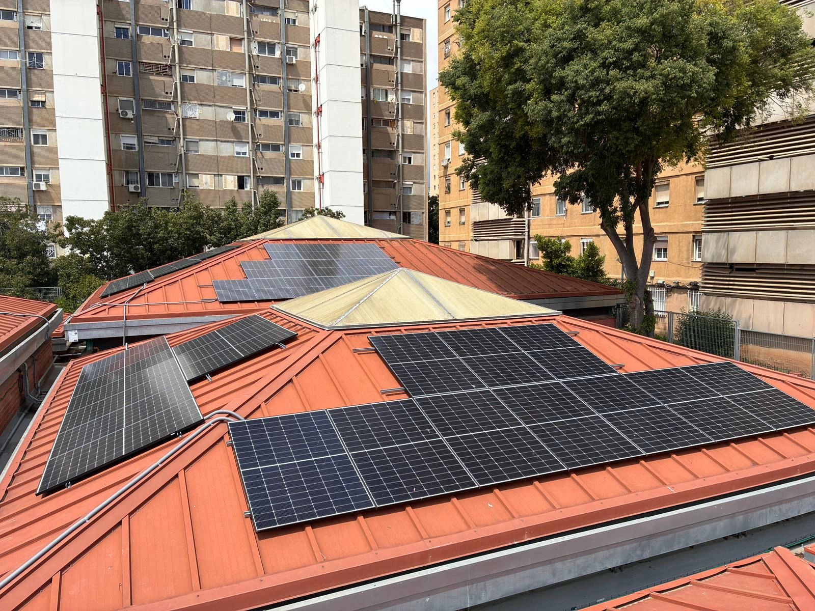 estructura para placas solares en cubierta metálica