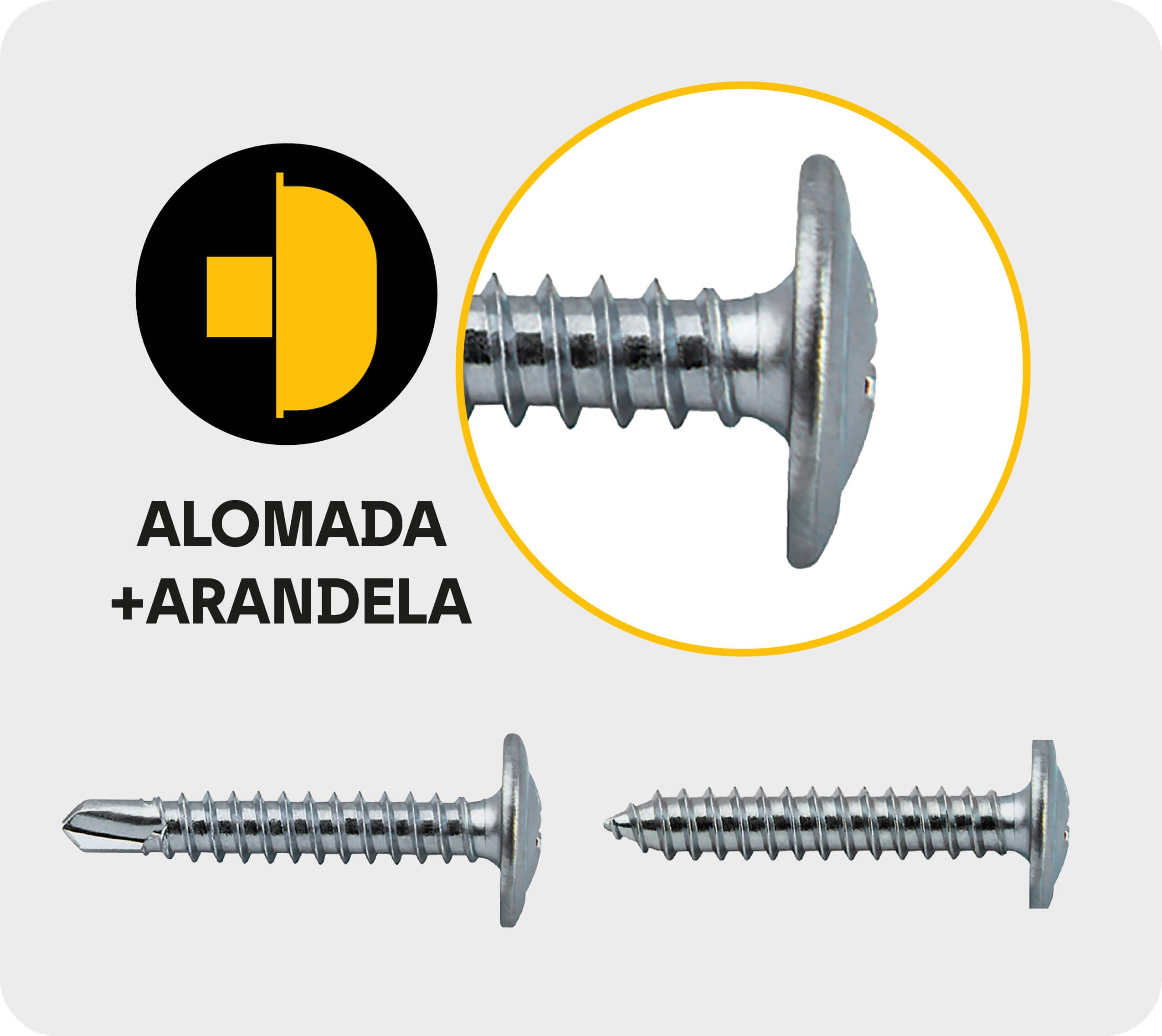 Imagen de tornillos cabeza ancha