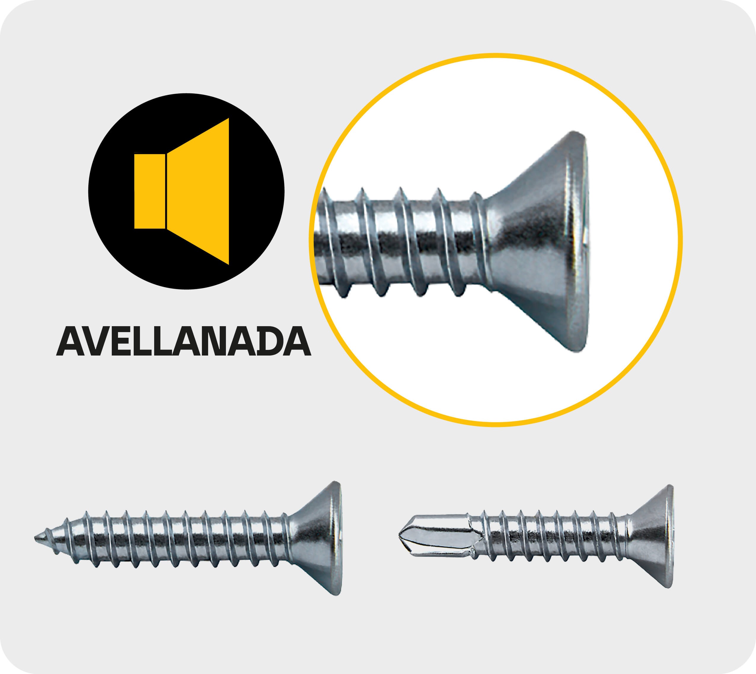 Imagen de tornillos cabeza avellanada